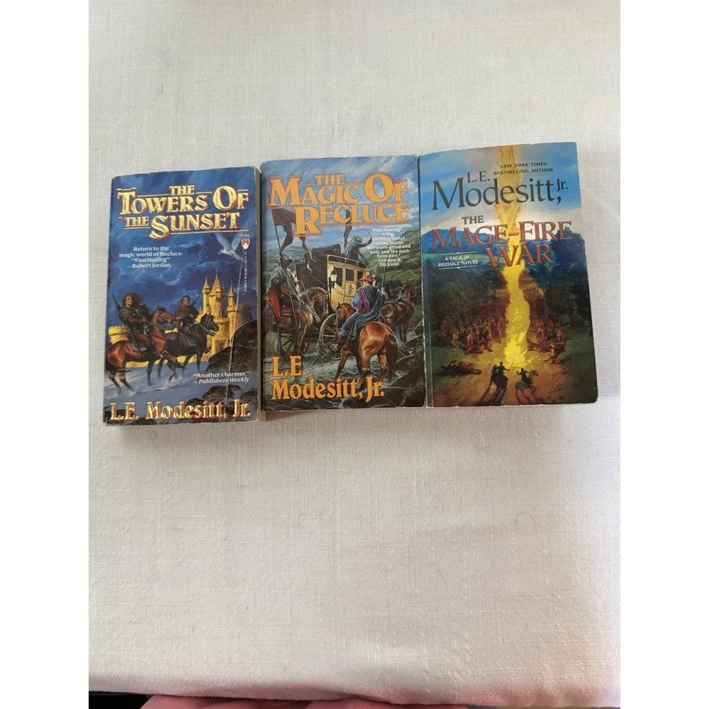 L.E. Modesitt Jr. Recluce Fantasy Paperback Book Lot Magic Towers Mongrel Mage